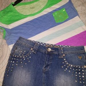 Justice Outfit top and jean shorts